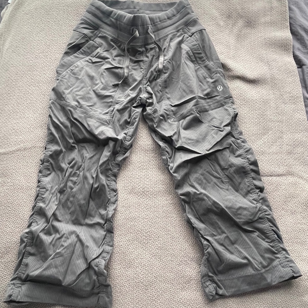 lululemon studio crop gray size 2